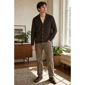 Vintage GAP Cardigan Sweater Men's M Brown Knit Button Front Grandpa Grunge